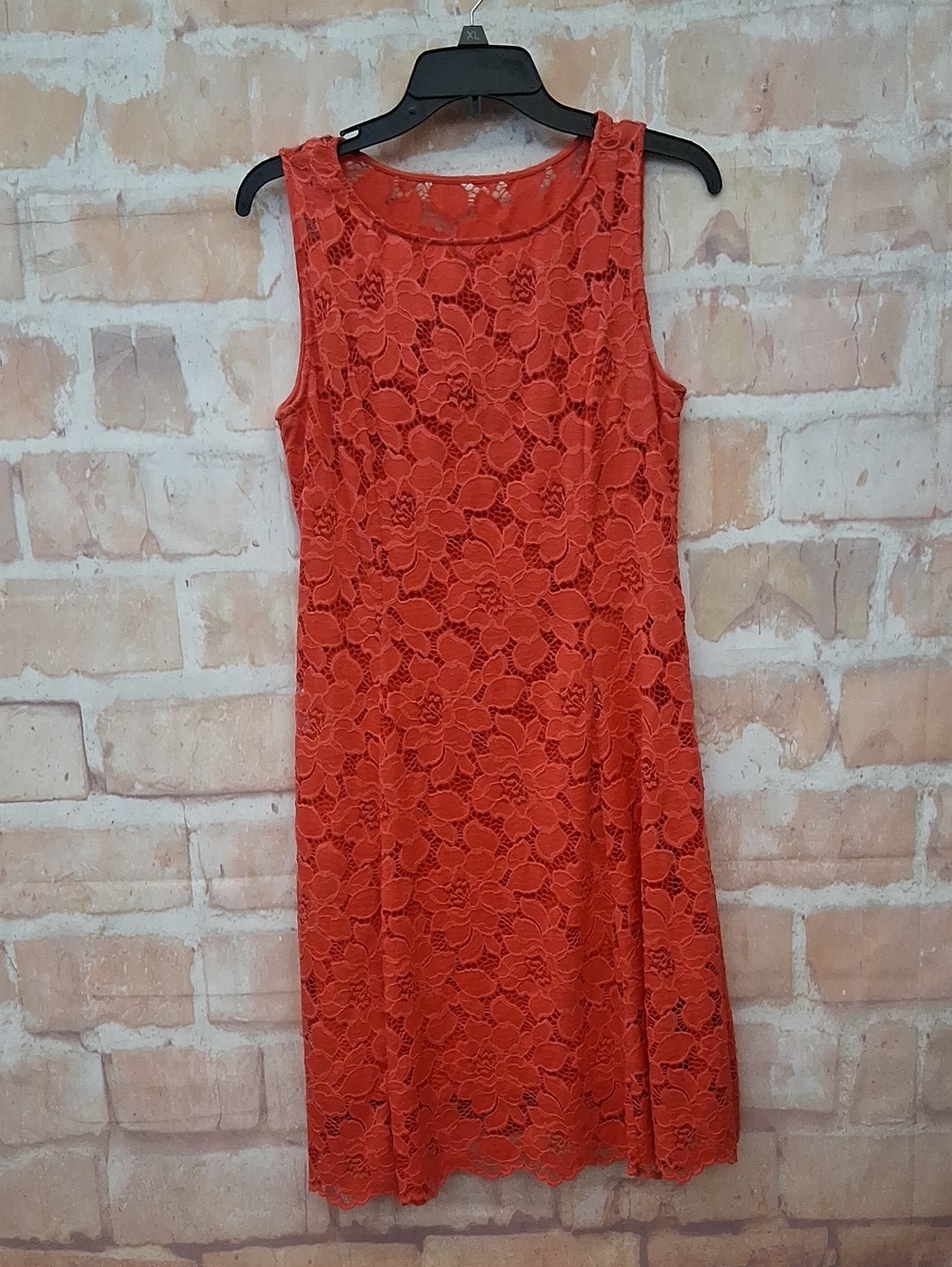 Liz Claiborne Coral Red Lace Sleeveless Dress